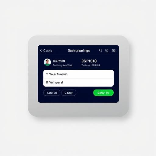 Automated savings transfer from checking to savings account illustration