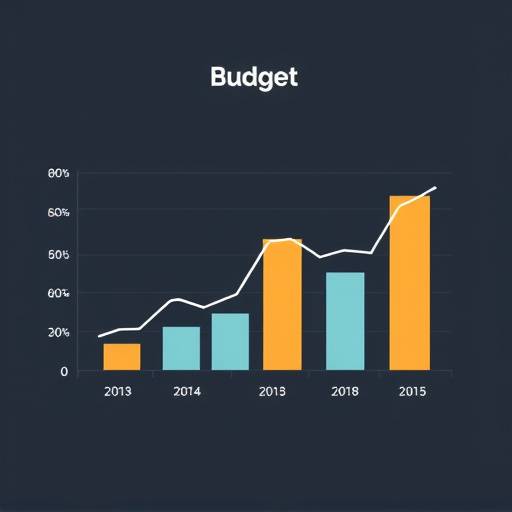 Screenshot showing the alt text attribute applied to an image of a budget graph